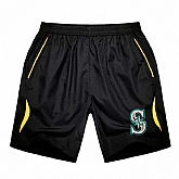 Men's Seattle Mariners Black Gold Stripe MLB Shorts,baseball caps,new era cap wholesale,wholesale hats
